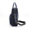 Men's Leather Nylon laptop Briefcase - Blue