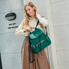 Alpine Green Nylon Leather Women Bakkpack