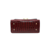 Ladies Snake Print Bag Shoulder Bag Handbag-Wine Red