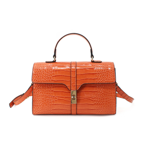 Women Snake Print Handbag Tote Bag Shoulder Bag-Orange