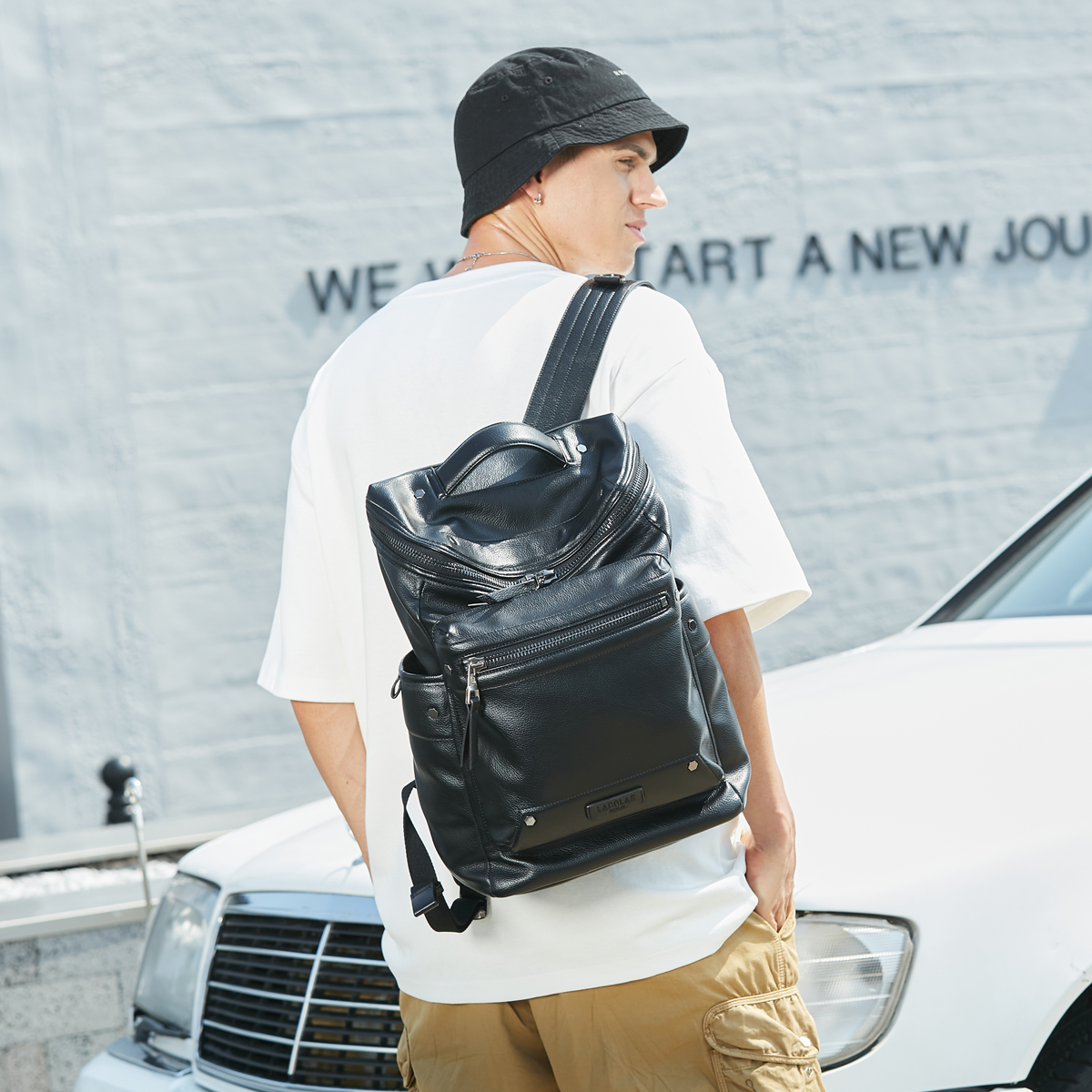 Soft Leather Large Capacity Travel Backpacks