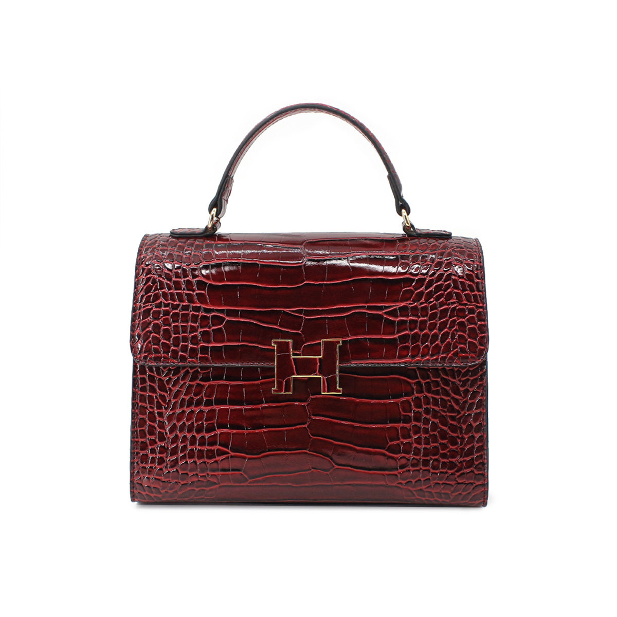 Ladies Snake Print Bag Shoulder Bag Handbag-Wine Red