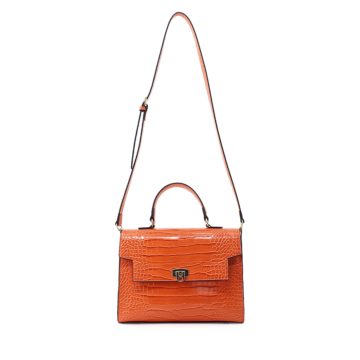 Snake Print Women Handbag Shoulder Tote Bag-Orange
