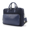 Men's Leather Nylon laptop Briefcase - Blue