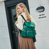 Alpine Green Nylon Leather Women Bakkpack
