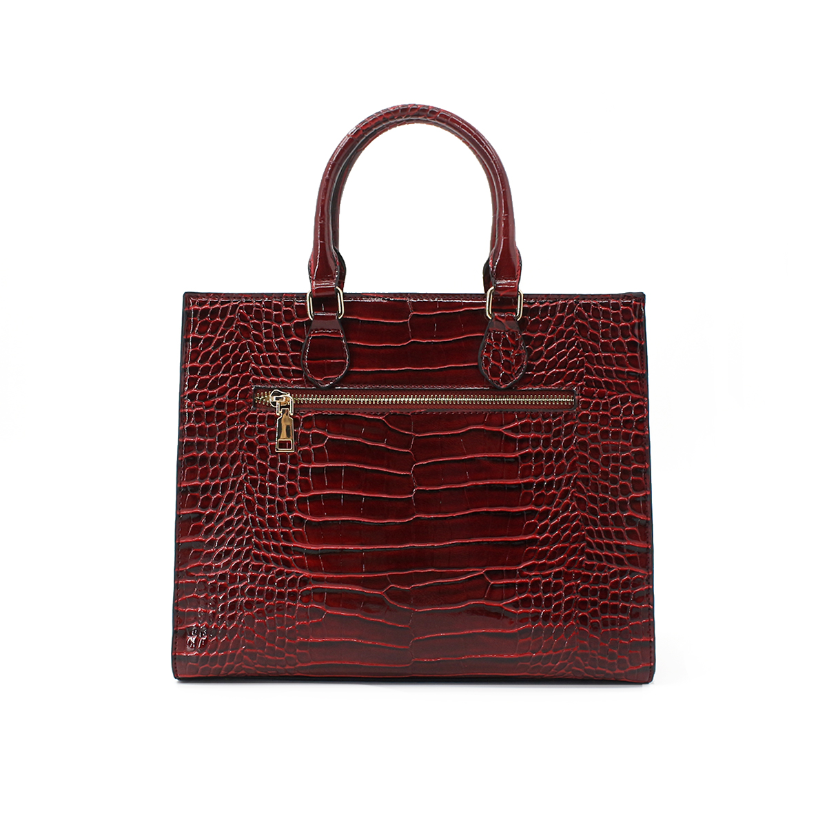 Women Large Capacity Crocodile Print Bag Shoulder Bag Crossbody Bag-Wine Red