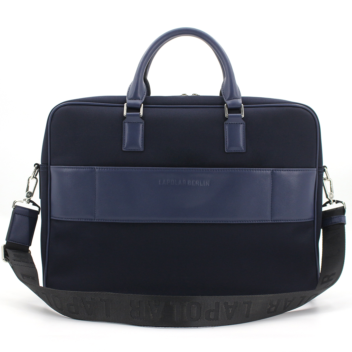 Men's Leather Nylon laptop Briefcase - Blue