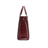 Women Large Capacity Crocodile Print Bag Shoulder Bag Crossbody Bag-Wine Red