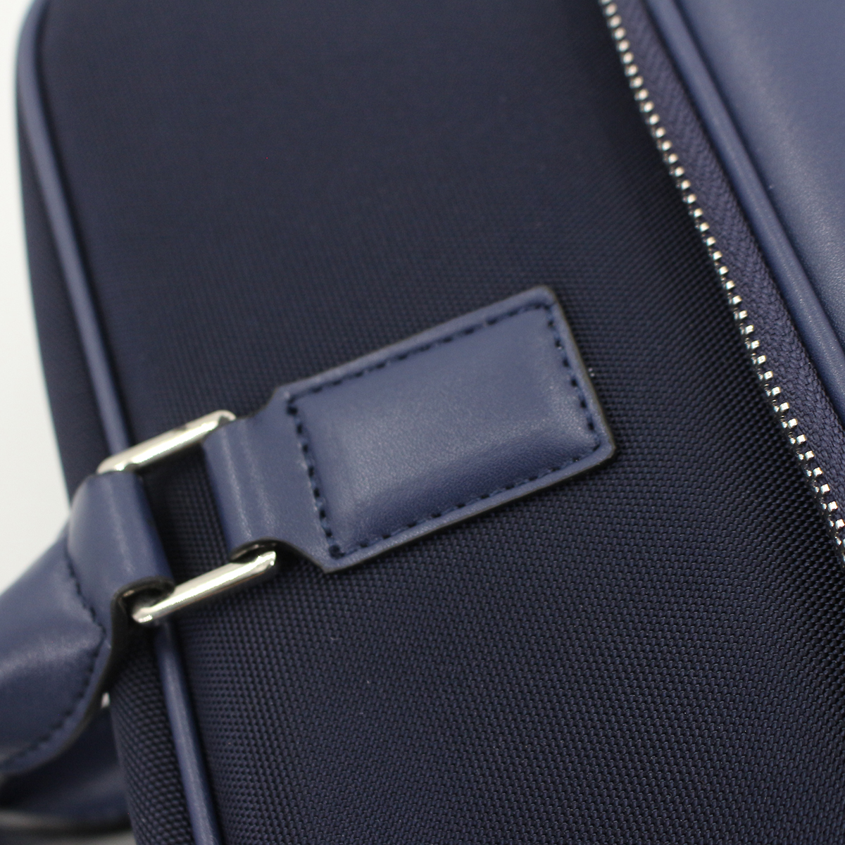 Men's Leather Nylon laptop Briefcase - Blue