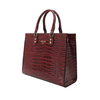 Women Large Capacity Crocodile Print Bag Shoulder Bag Crossbody Bag-Wine Red