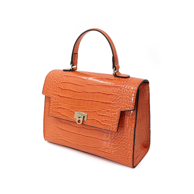 Snake Print Women Handbag Shoulder Tote Bag-Orange