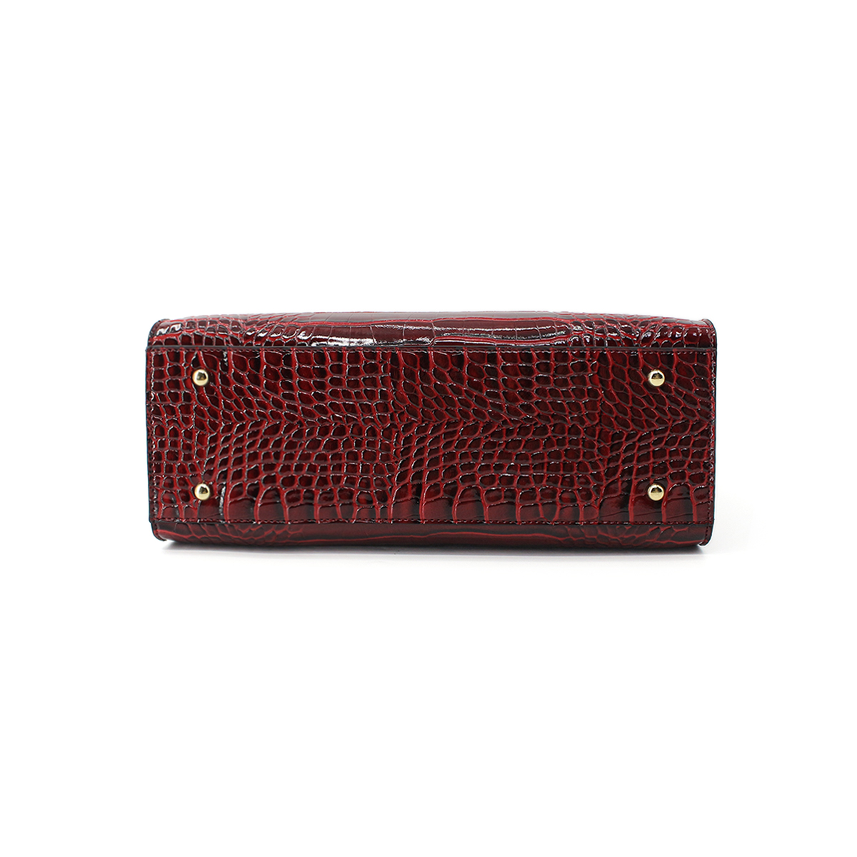Women Large Capacity Crocodile Print Bag Shoulder Bag Crossbody Bag-Wine Red