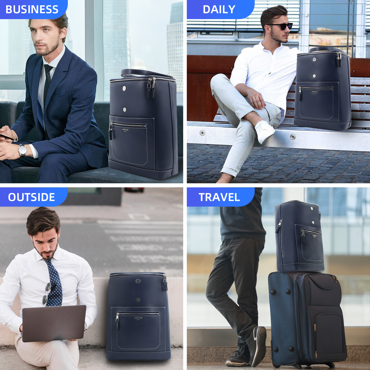 Business Casual Flap Laptop Backpack