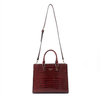 Women Large Capacity Crocodile Print Bag Shoulder Bag Crossbody Bag-Wine Red