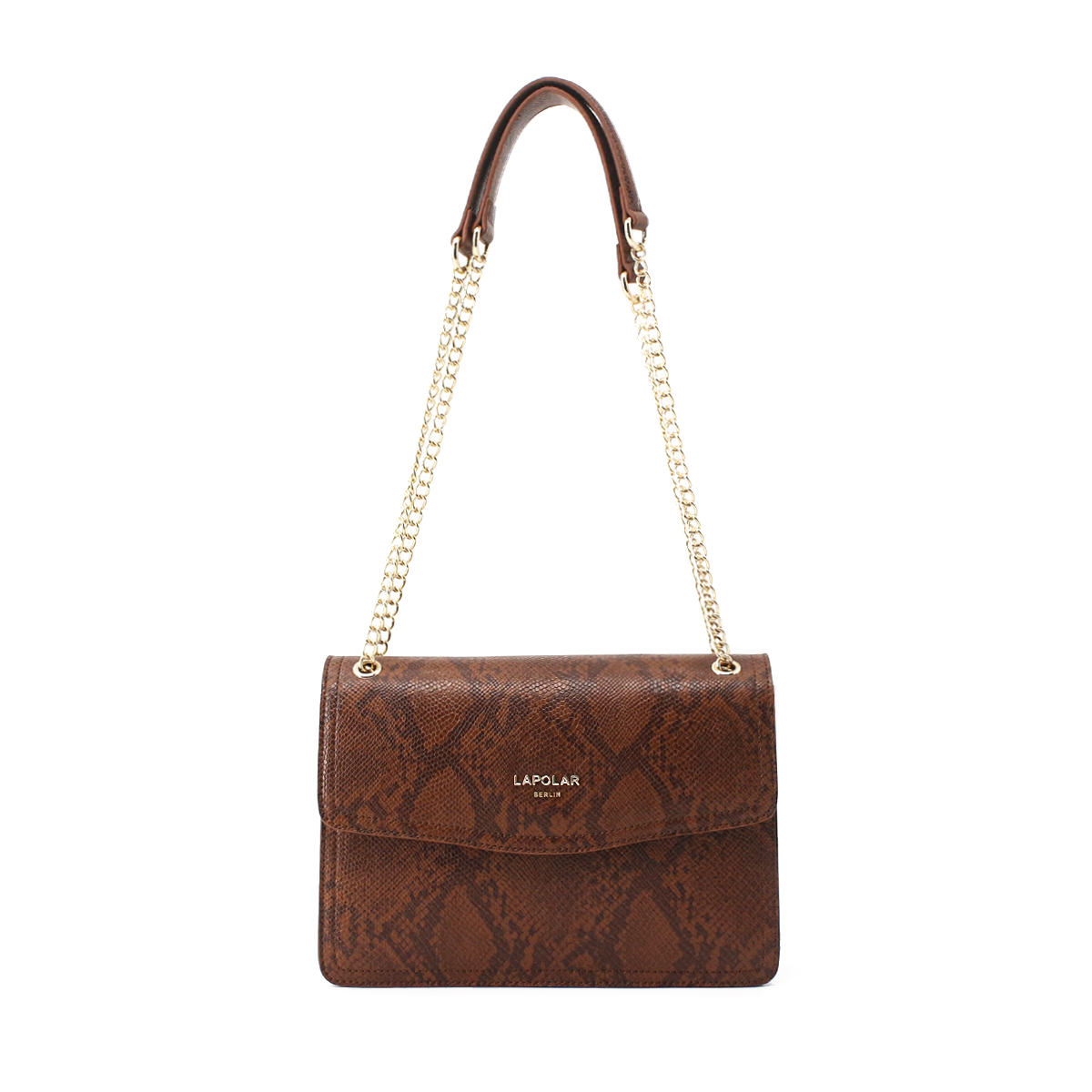 Snake Print Sling Handbag with Chain Sling