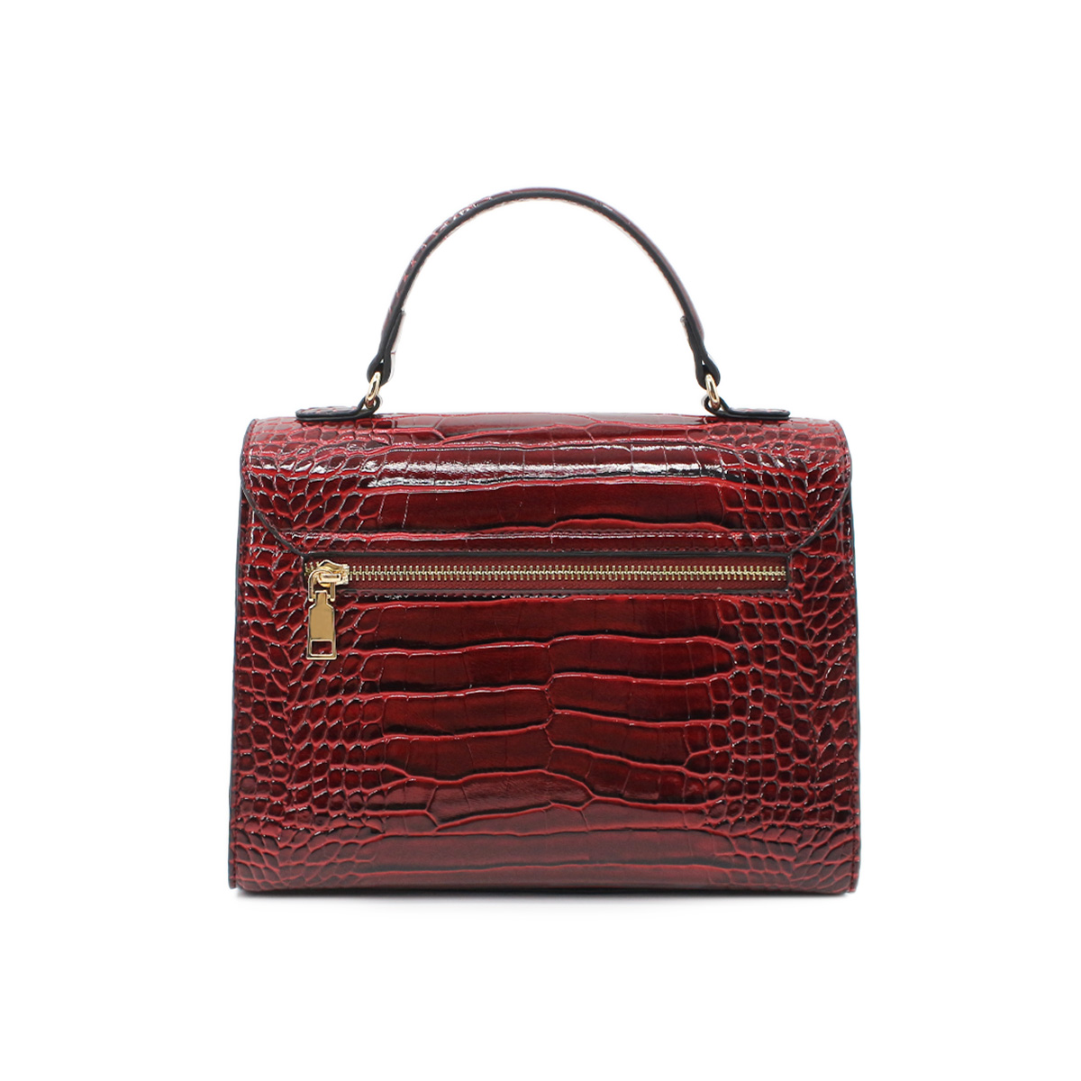 Ladies Snake Print Bag Shoulder Bag Handbag-Wine Red