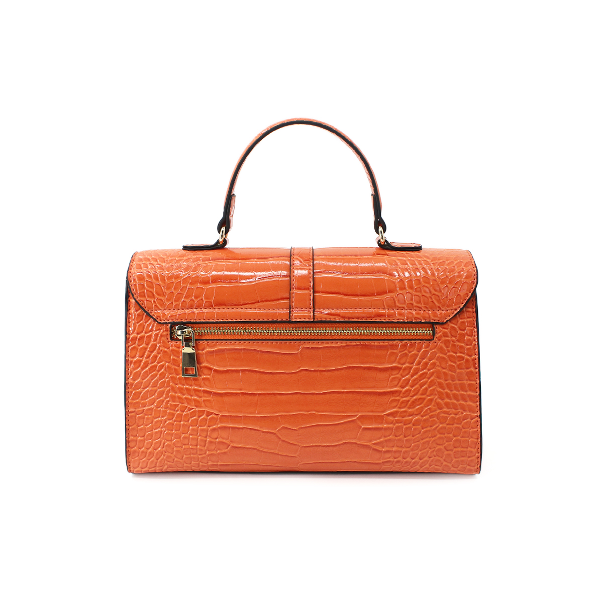 Women Snake Print Handbag Tote Bag Shoulder Bag-Orange