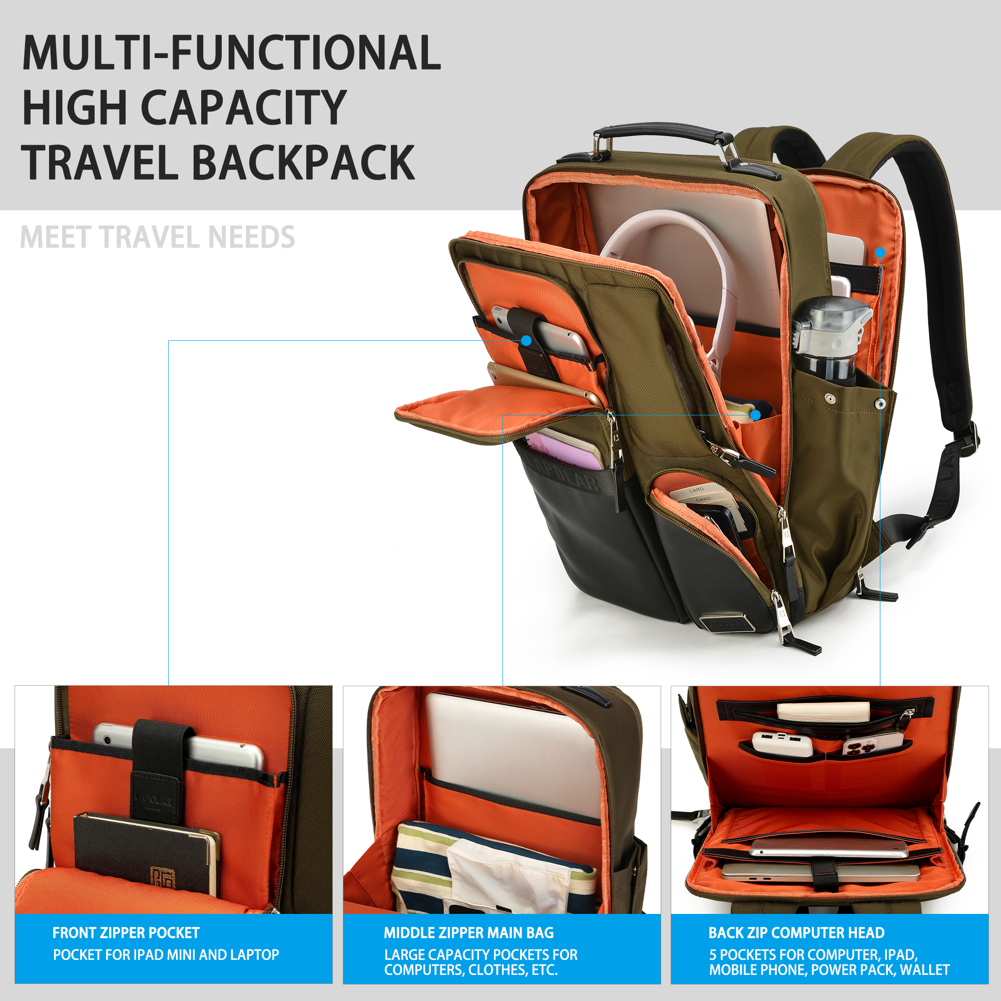 Laptop Bag Outdoor Travel Nylon Backpack
