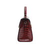 Ladies Snake Print Bag Shoulder Bag Handbag-Wine Red