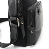 Men Fashion Shoulder Bag, Black Simple PU Leather Messenger Bag