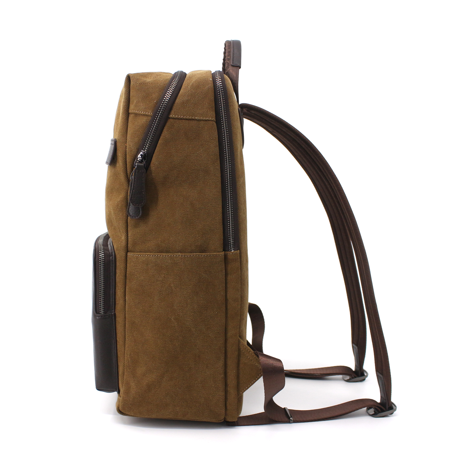 Carry-On Travel Backpack for Men, Microfiber Canvas Casual Rucksack
