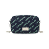 Printing Logo Vegan Leather Crossbody Bag Blue Cross body Camera Bags