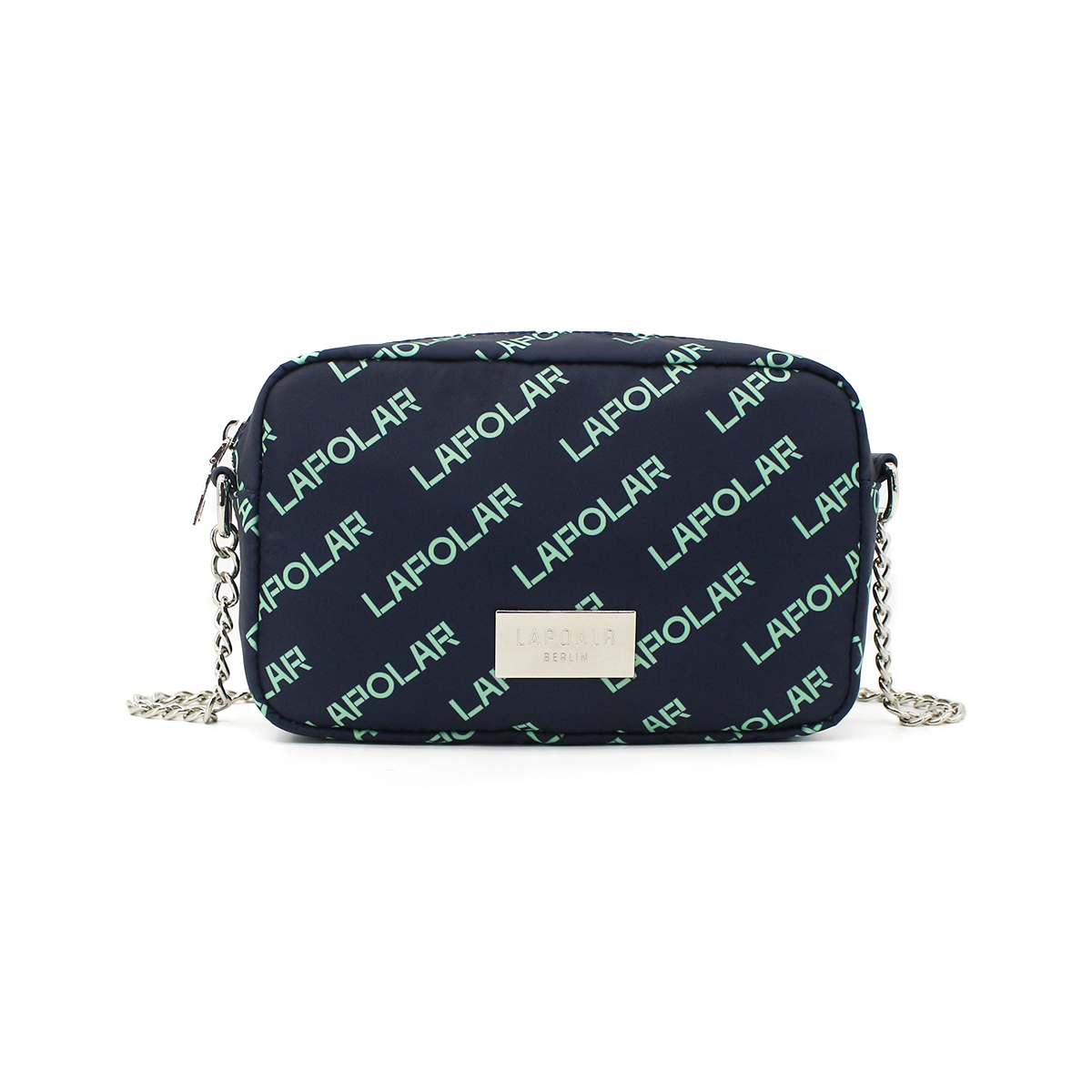Printing Logo Vegan Leather Crossbody Bag Blue Cross body Camera Bags