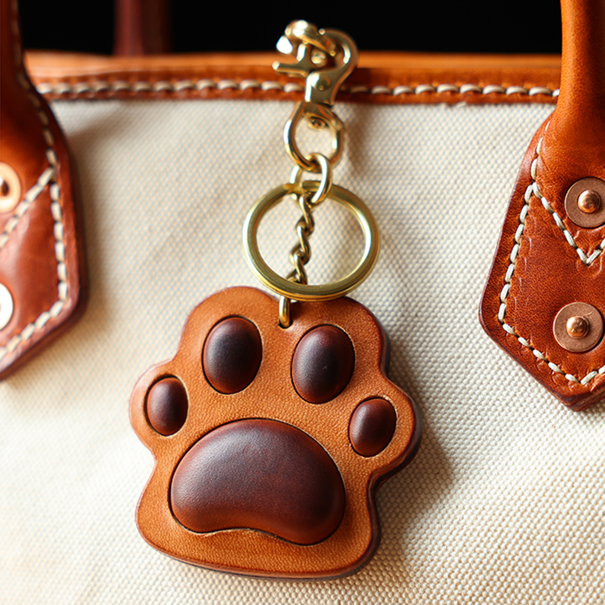 Creative Cat Claw Keychain Genuine Leather Handmade Bag Ornament
