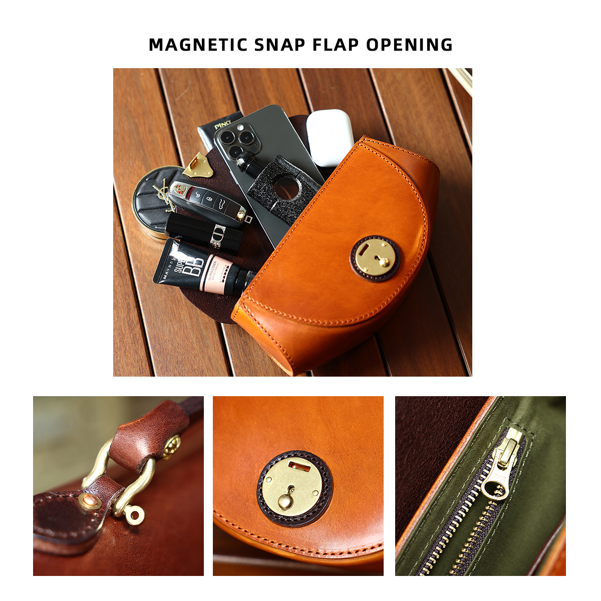 Genuine Leather Boat Bag Messenger Bag Handmade Shoulder Bag