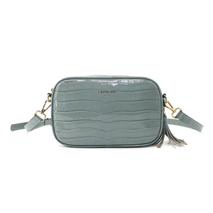 Crossbody Women's Shoulder Bags Blue Croc Emboss Customize Crossbody Bag
