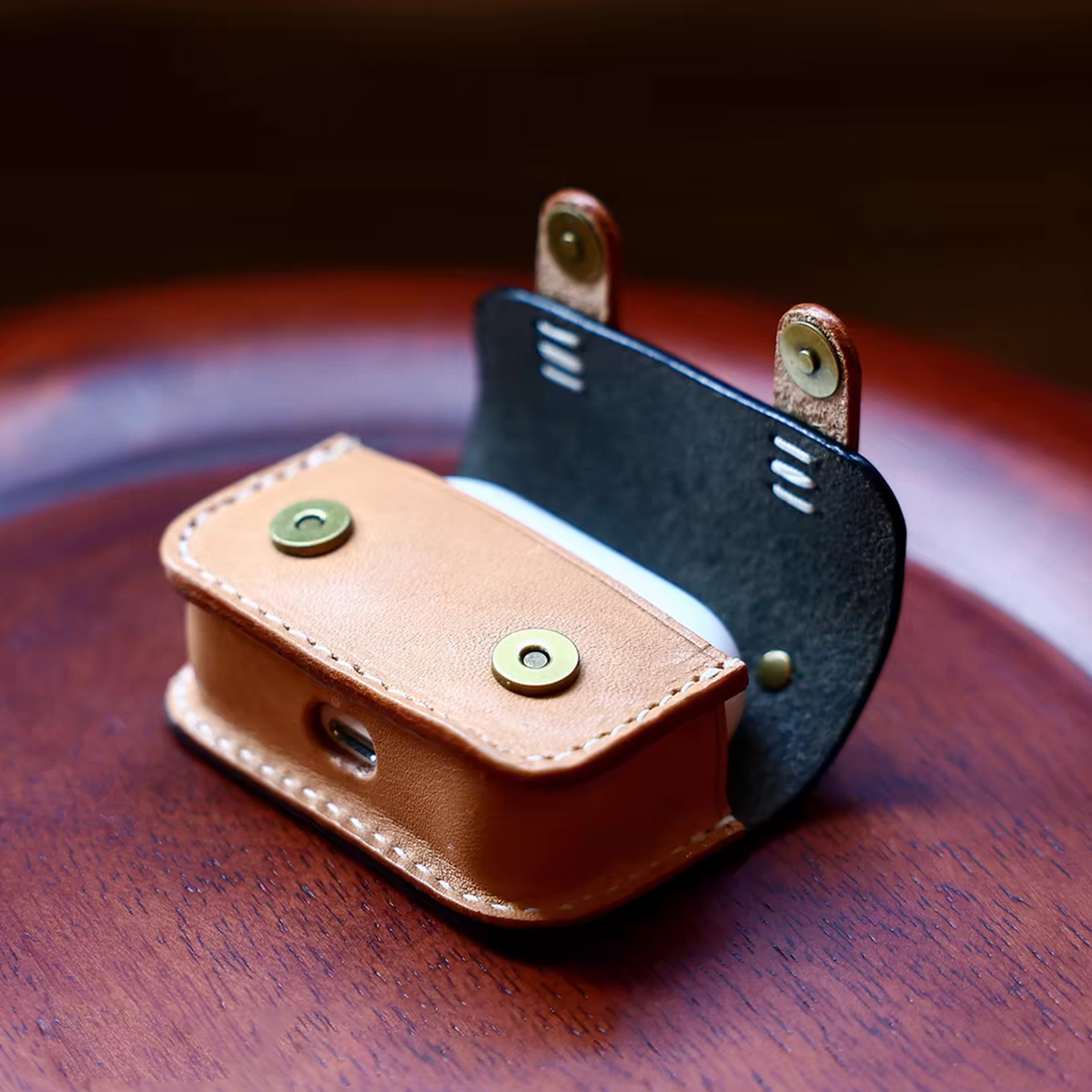Suitable for AirpodsPro Earphone Protective Cover Handmade Genuine Leather Earphone Bag