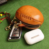 First Layer Cowhide Key Bag Retro Rugby Bag Headphone Bag