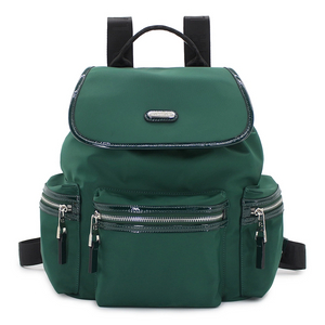 Alpine Green Nylon Leather Women Bakkpack