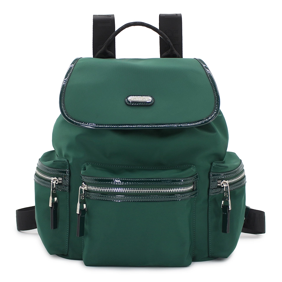Alpine Green Nylon Leather Women Bakkpack