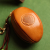 First Layer Cowhide Key Bag Retro Rugby Bag Headphone Bag
