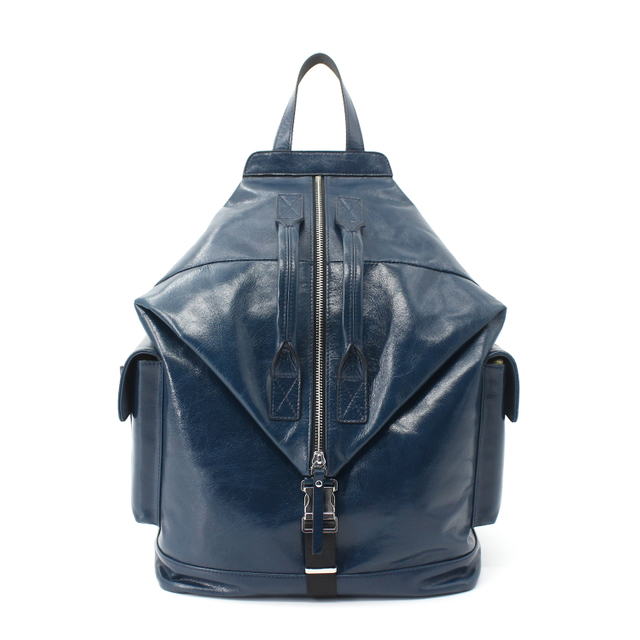 Classic Faux Expandable Oilskin Leather Backpacks