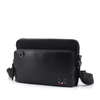 Men Fashion Shoulder Bag, Black Simple PU Leather Messenger Bag