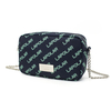 Printing Logo Vegan Leather Crossbody Bag Blue Cross body Camera Bags