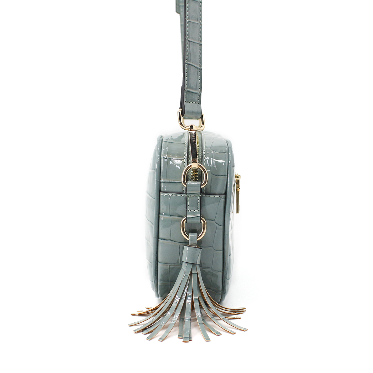 Crossbody Women's Shoulder Bags Blue Croc Emboss Customize Crossbody Bag