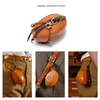 First Layer Cowhide Key Bag Retro Rugby Bag Headphone Bag