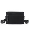 Men Fashion Shoulder Bag, Black Simple PU Leather Messenger Bag