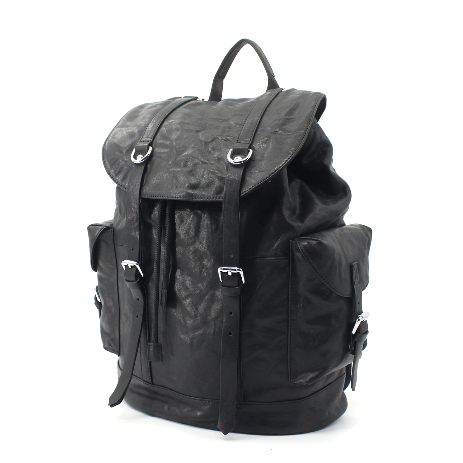 Chic Synthetic Versatile Flip Drawstring Leather Backpacks