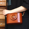 Vintage Small Camera Bag Handmade Genuine Leather Messenger Bag