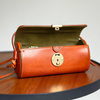 Women's Cowhide Shoulder Bag Vintage Cylindrical Bag