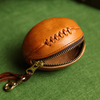 First Layer Cowhide Key Bag Retro Rugby Bag Headphone Bag