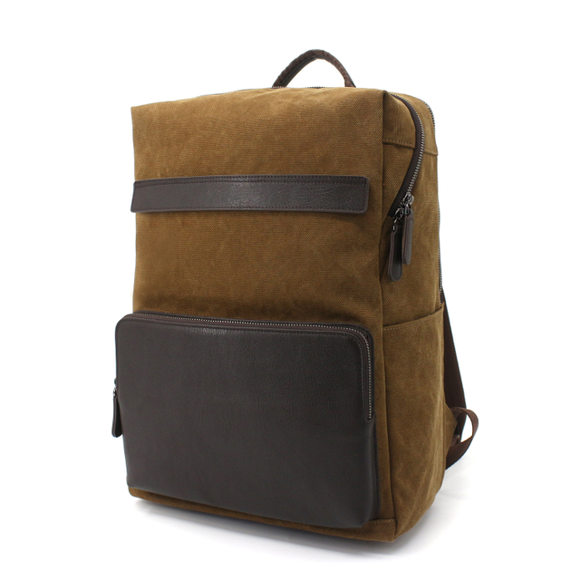 Carry-On Travel Backpack for Men, Microfiber Canvas Casual Rucksack