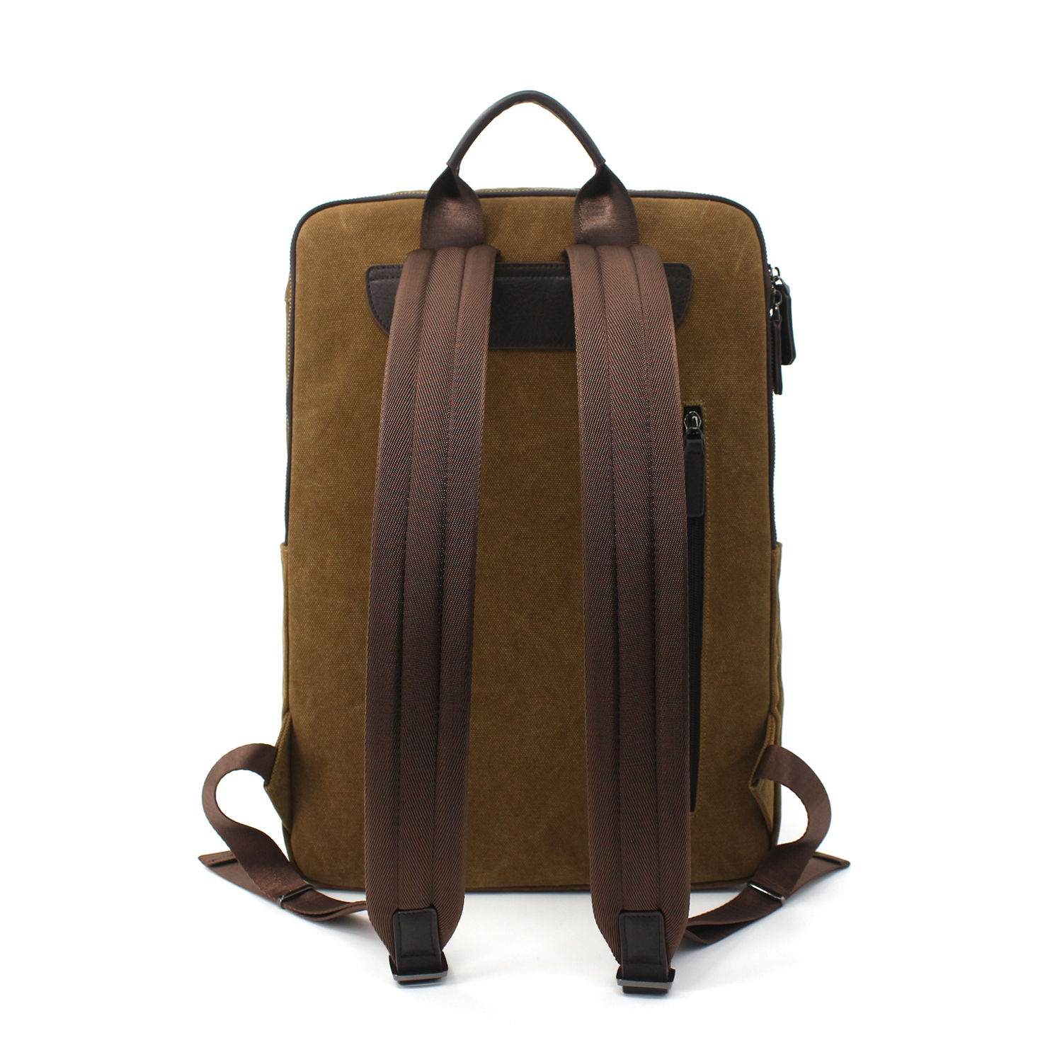 Carry-On Travel Backpack for Men, Microfiber Canvas Casual Rucksack