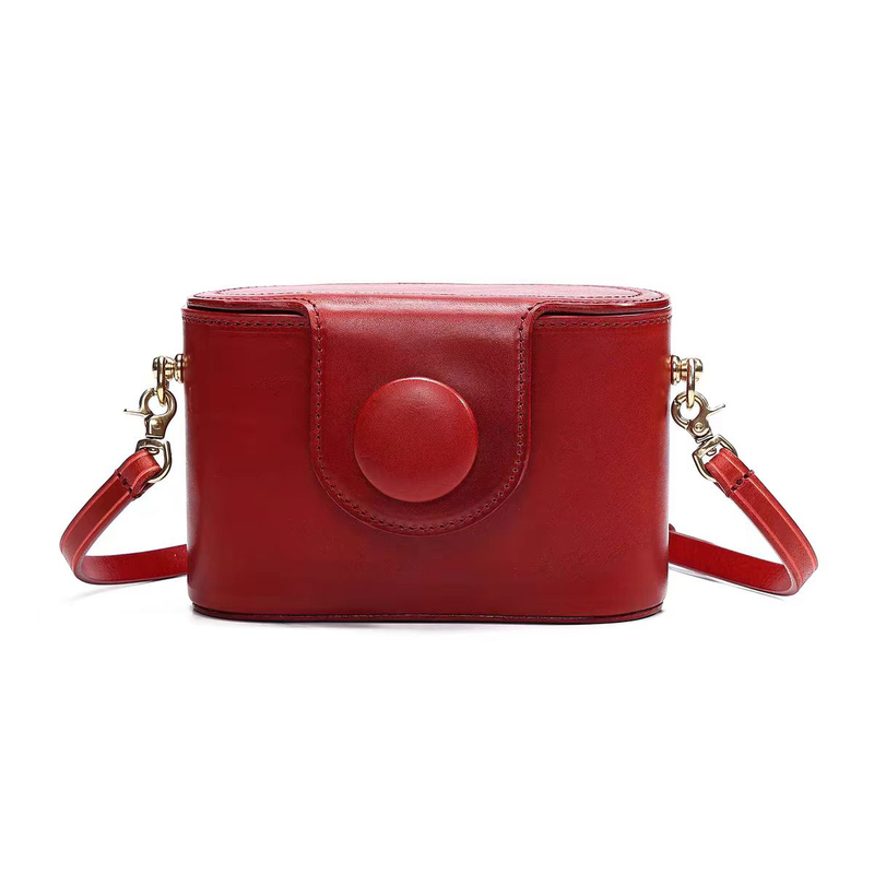 Vintage Small Camera Bag Handmade Genuine Leather Messenger Bag