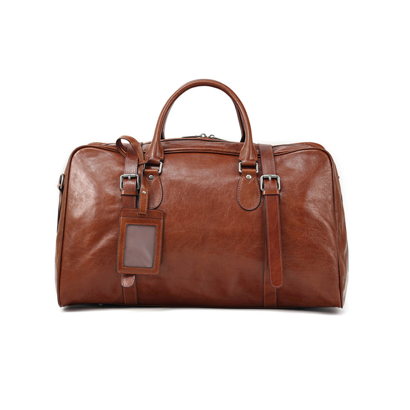 Vintage Vegetable Tanned Leather Luggage Bag Men's Handbag