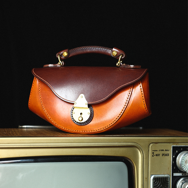 Genuine Leather Boat Bag Messenger Bag Handmade Shoulder Bag